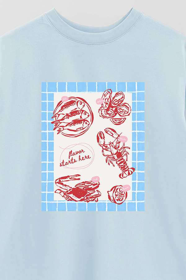 REMERA OVER ESTAMPADA STP FLAVOR STARTS HERE