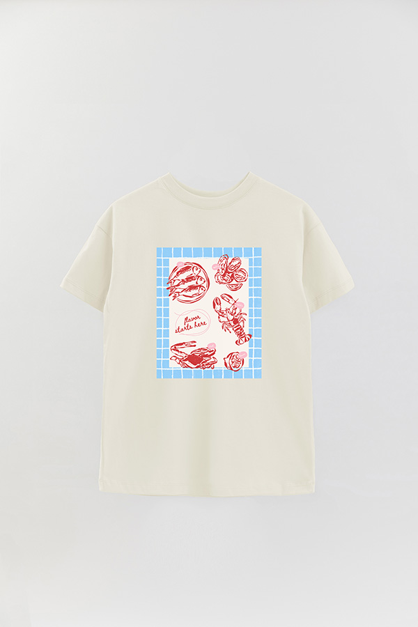 REMERA OVER ESTAMPADA STP FLAVOR STARTS HERE