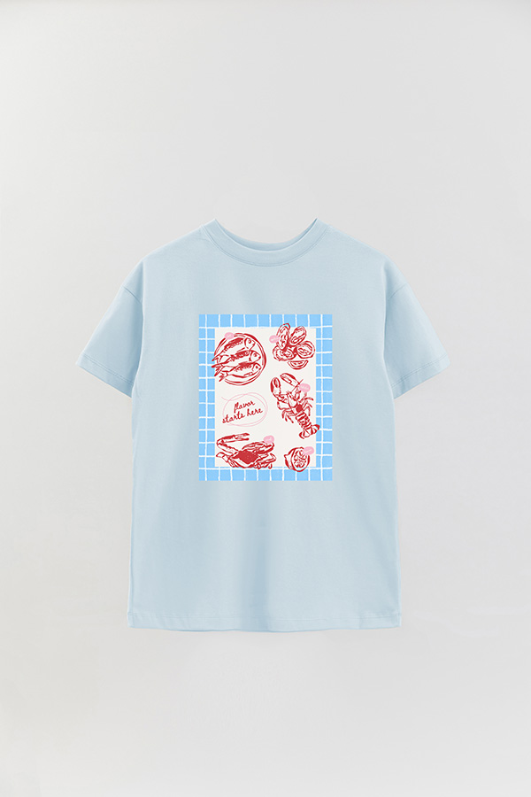 REMERA OVER ESTAMPADA STP FLAVOR STARTS HERE