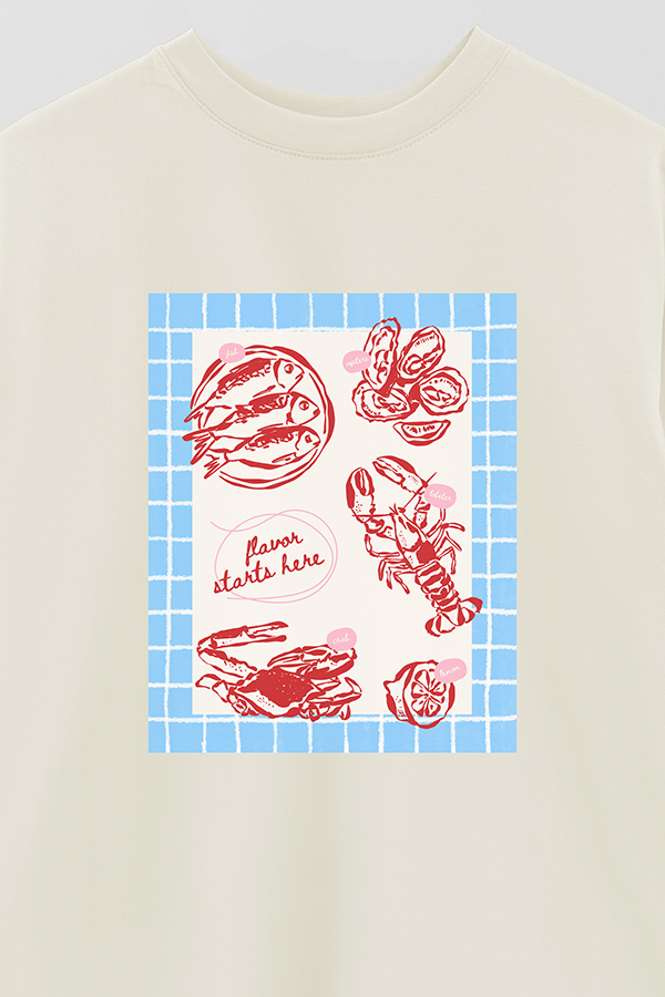 REMERA OVER ESTAMPADA STP FLAVOR STARTS HERE
