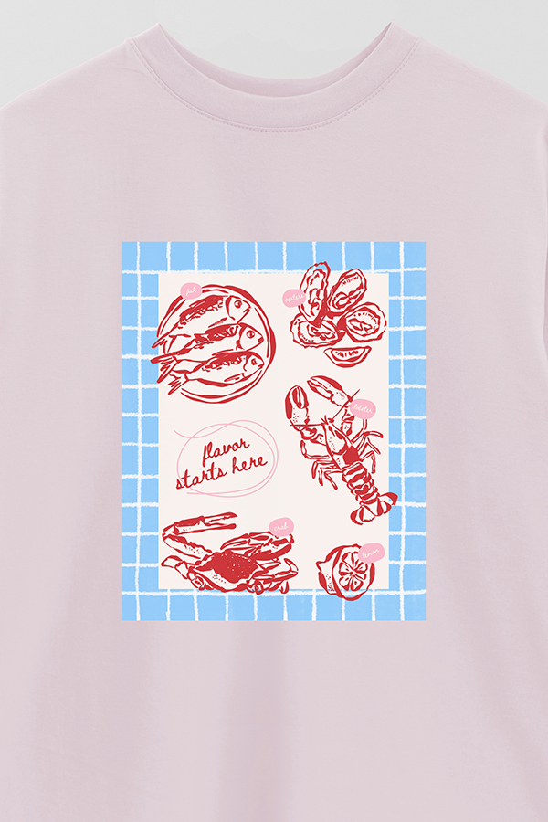 REMERA OVER ESTAMPADA STP FLAVOR STARTS HERE
