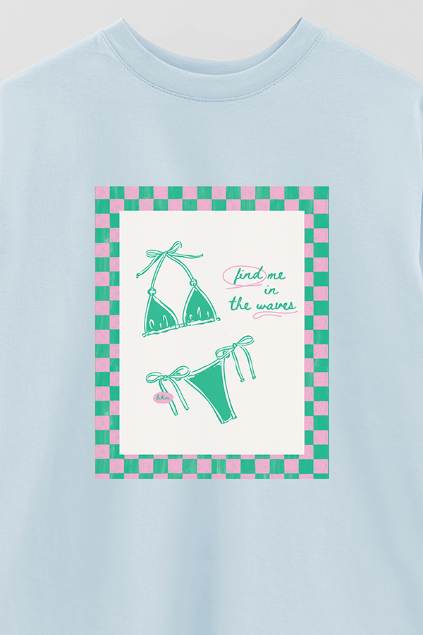 REMERA OVER ESTAMPADA STP FIND ME IN THE WAVES