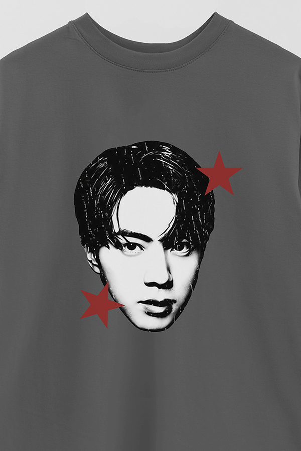REMERA OVER ESTAMPADA BTS STAR JIN