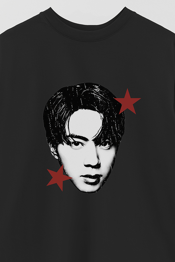 REMERA OVER ESTAMPADA BTS STAR JIN
