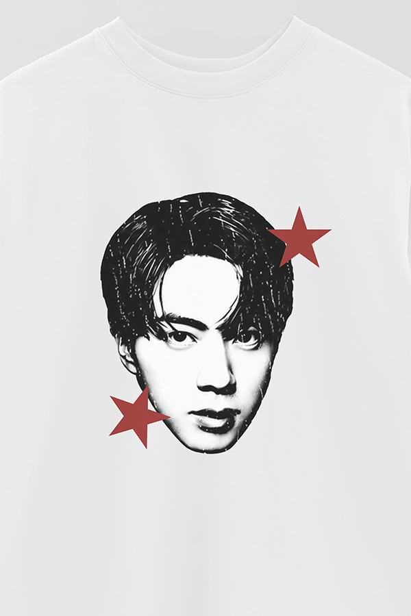 REMERA OVER ESTAMPADA BTS STAR JIN