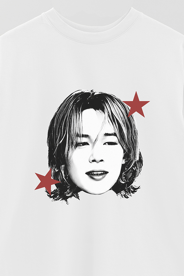 REMERA OVER ESTAMPADA BTS STAR JIMIN