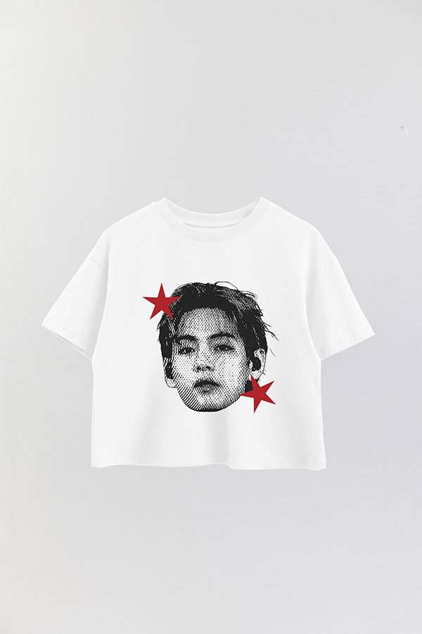 REMERA CROP ESTAMPADA BTS STAR HT V