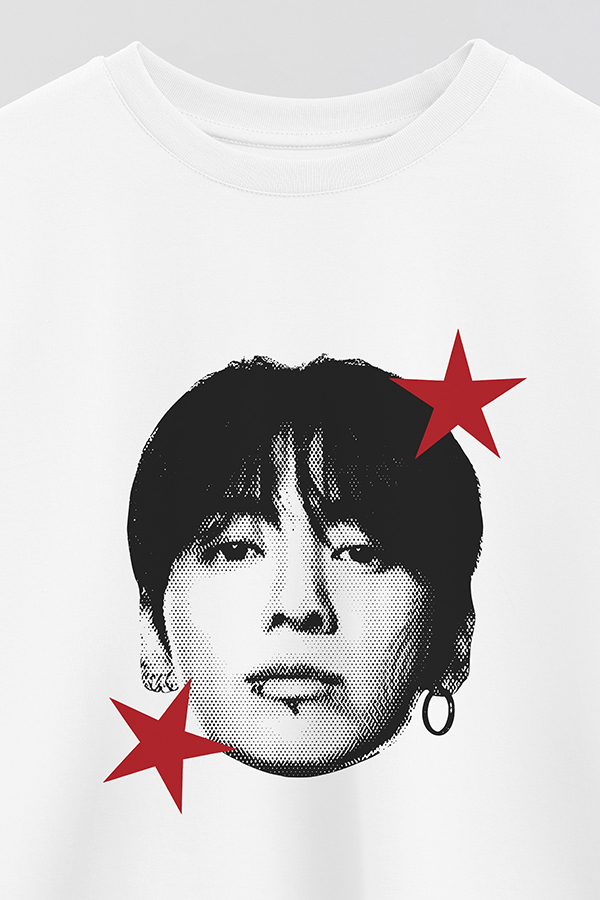 REMERA CROP ESTAMPADA BTS STAR HT JUNGKOOK