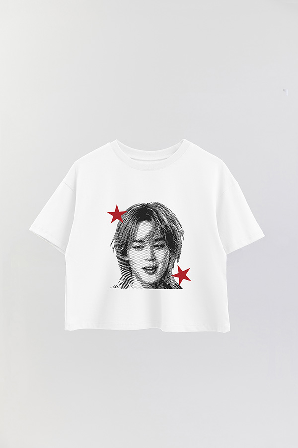 REMERA CROP ESTAMPADA BTS STAR HT JIMIN