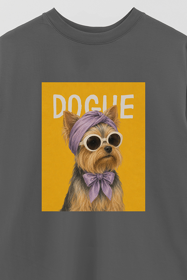 REMERA OVER ESTAMPADA DOGUE YORKSHIRE