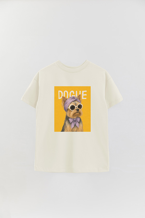 REMERA OVER ESTAMPADA DOGUE YORKSHIRE