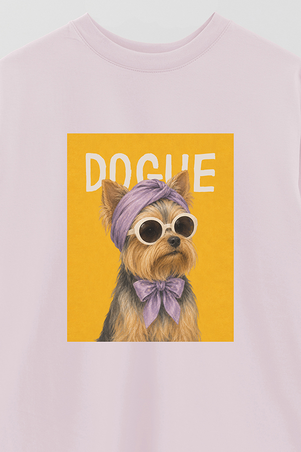 REMERA OVER ESTAMPADA DOGUE YORKSHIRE