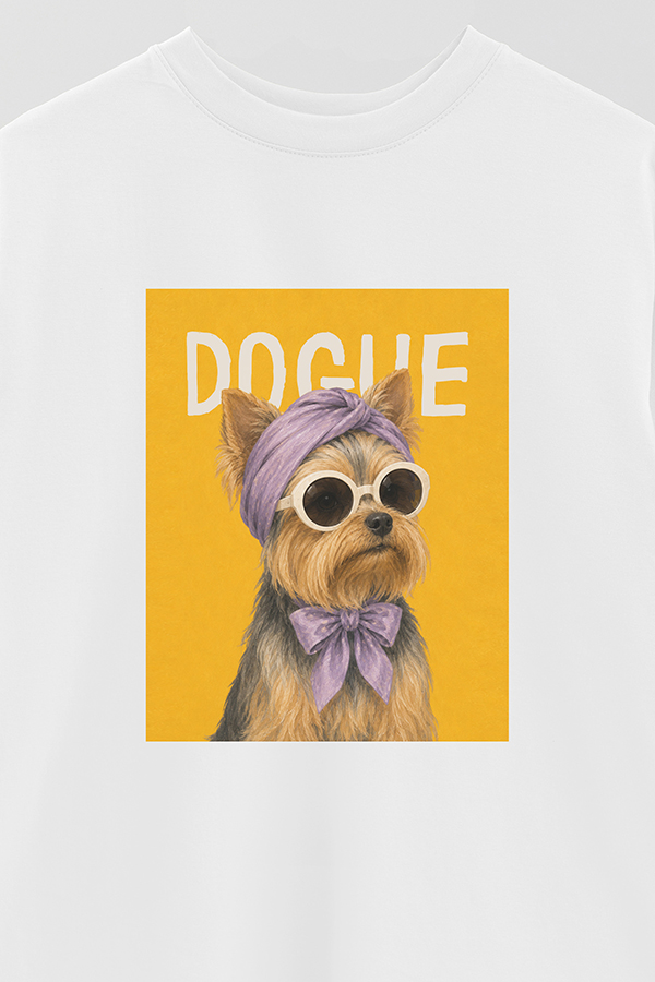 REMERA OVER ESTAMPADA DOGUE YORKSHIRE