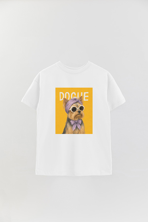 REMERA OVER ESTAMPADA DOGUE YORKSHIRE