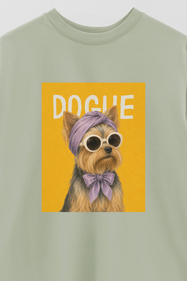 REMERA OVER ESTAMPADA DOGUE YORKSHIRE