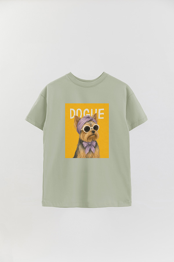REMERA OVER ESTAMPADA DOGUE YORKSHIRE