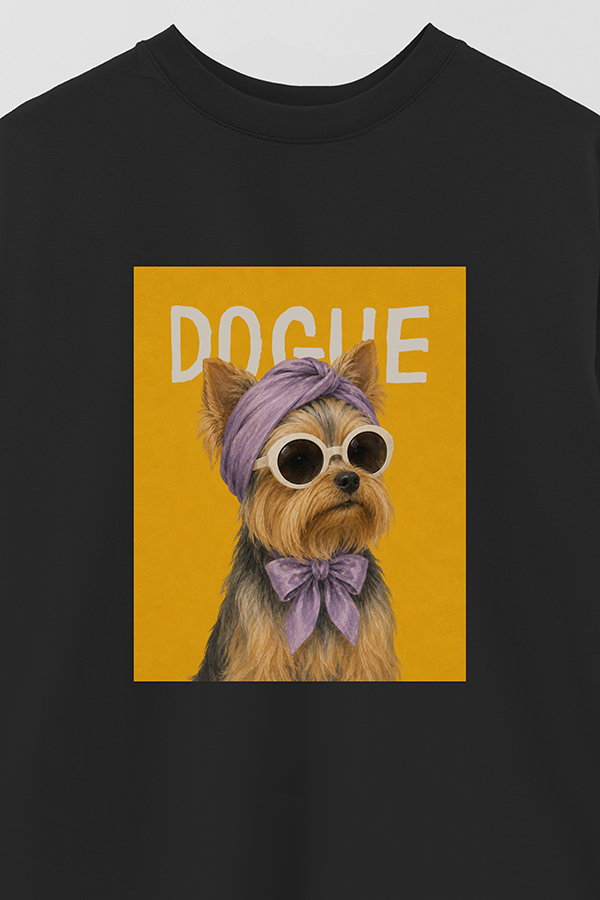 REMERA OVER ESTAMPADA DOGUE YORKSHIRE