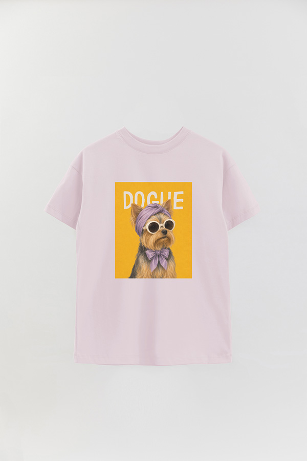 REMERA OVER ESTAMPADA DOGUE YORKSHIRE