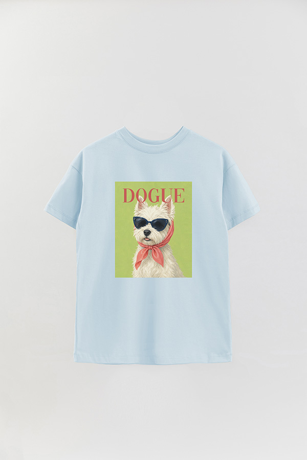 REMERA OVER ESTAMPADA DOGUE WESTIE HOLIDAY