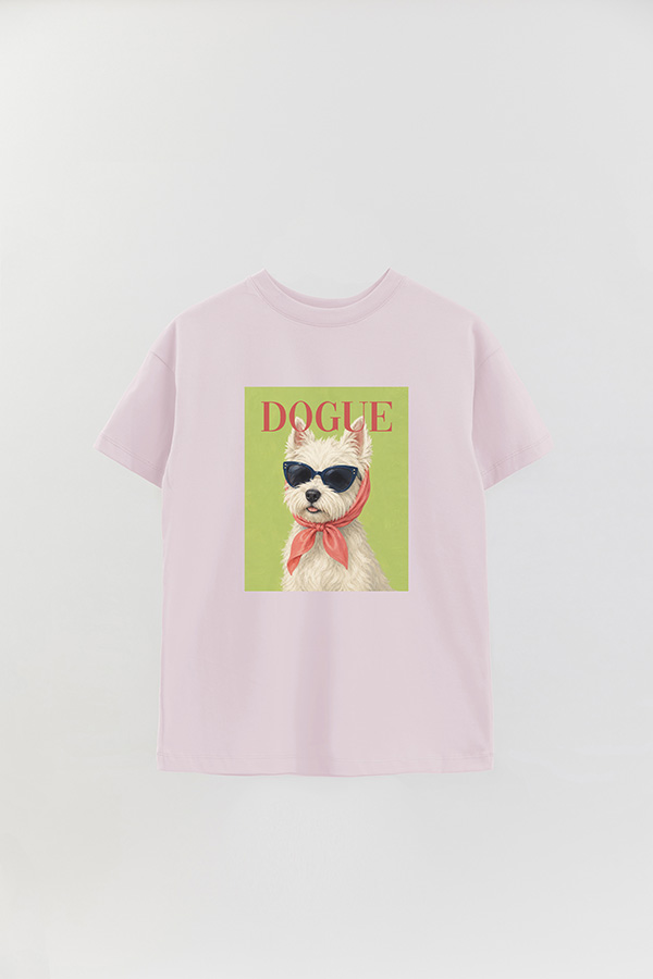 REMERA OVER ESTAMPADA DOGUE WESTIE HOLIDAY