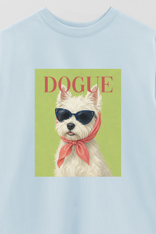 REMERA OVER ESTAMPADA DOGUE WESTIE HOLIDAY