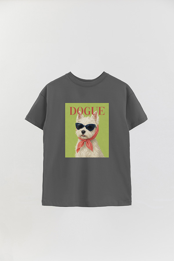 REMERA OVER ESTAMPADA DOGUE WESTIE HOLIDAY
