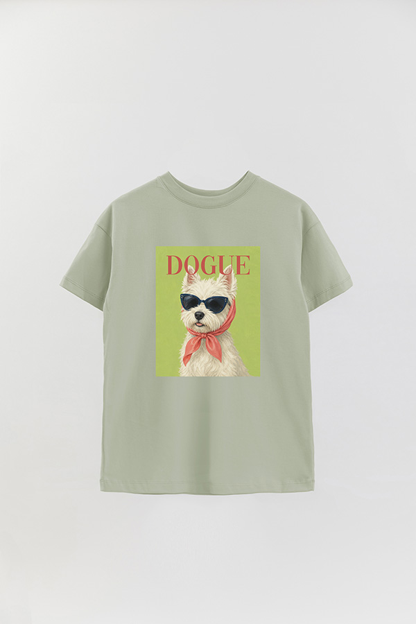 REMERA OVER ESTAMPADA DOGUE WESTIE HOLIDAY