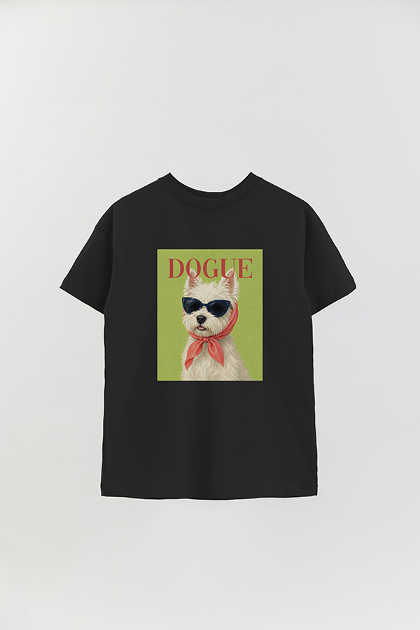 REMERA OVER ESTAMPADA DOGUE WESTIE HOLIDAY