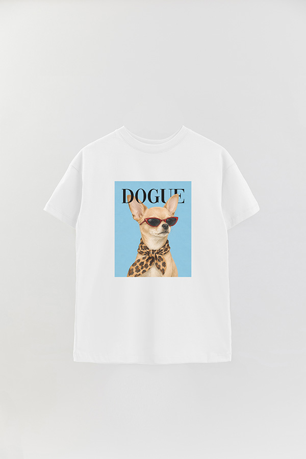 REMERA OVER ESTAMPADA DOGUE TINY CHIHUAHUA GLAM