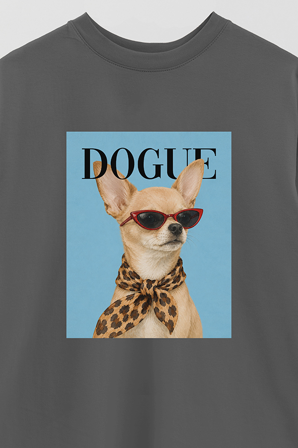 REMERA OVER ESTAMPADA DOGUE TINY CHIHUAHUA GLAM