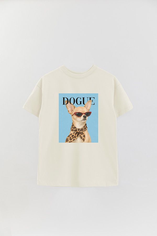 REMERA OVER ESTAMPADA DOGUE TINY CHIHUAHUA GLAM