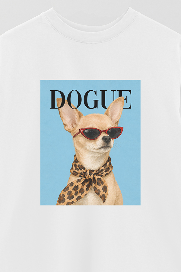 REMERA OVER ESTAMPADA DOGUE TINY CHIHUAHUA GLAM