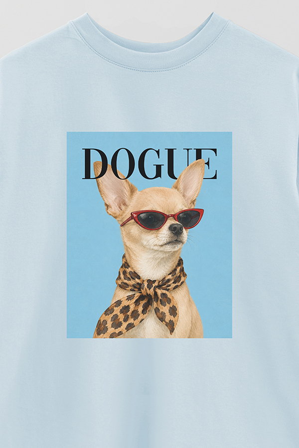 REMERA OVER ESTAMPADA DOGUE TINY CHIHUAHUA GLAM