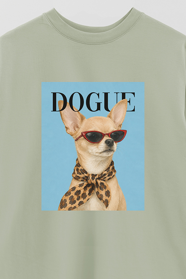 REMERA OVER ESTAMPADA DOGUE TINY CHIHUAHUA GLAM