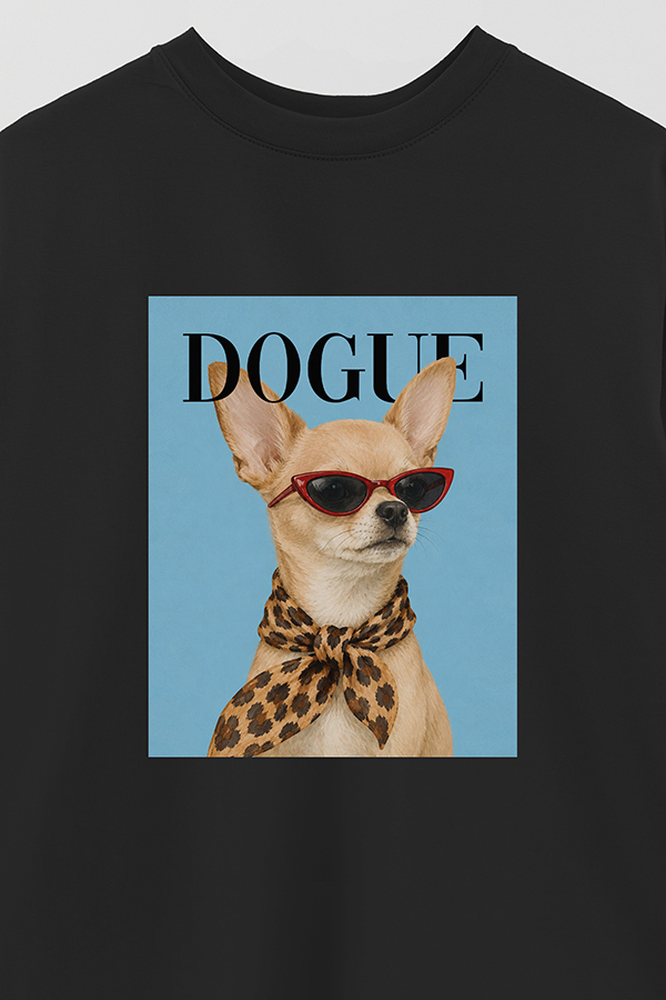 REMERA OVER ESTAMPADA DOGUE TINY CHIHUAHUA GLAM