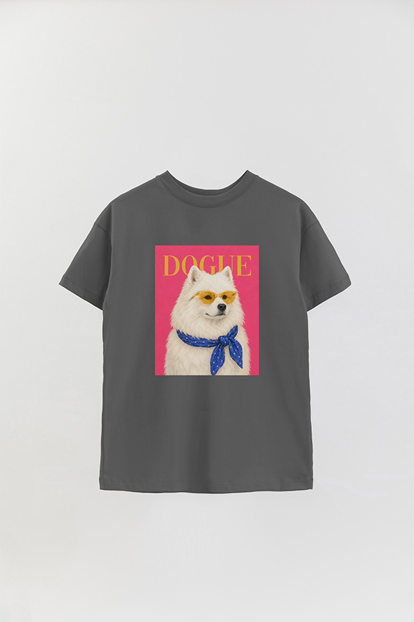 REMERA OVER ESTAMPADA DOGUE SUNSHINE SAMOYED