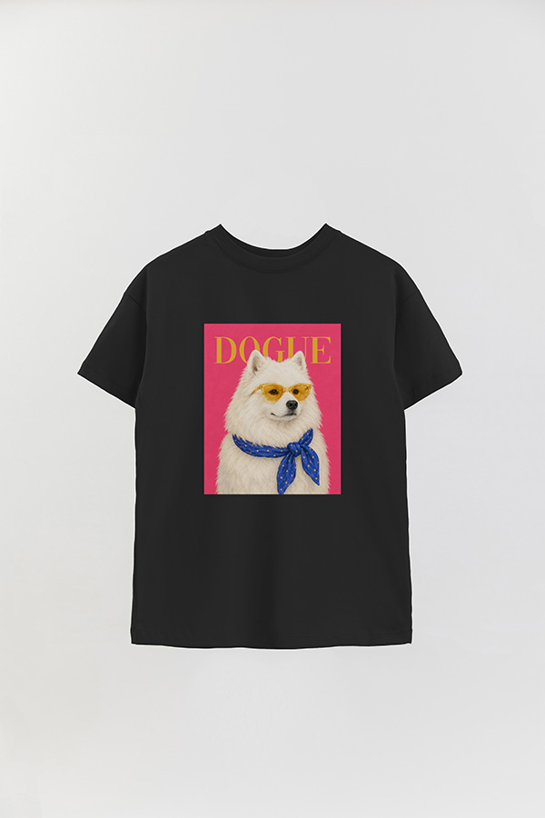 REMERA OVER ESTAMPADA DOGUE SUNSHINE SAMOYED