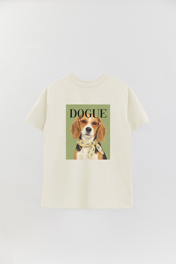 REMERA OVER ESTAMPADA DOGUE SUNDAY BEAGLE