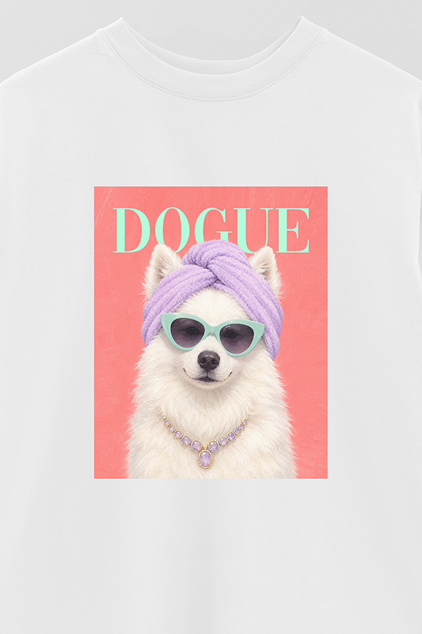 REMERA OVER ESTAMPADA DOGUE SPA DAY SAMOYED
