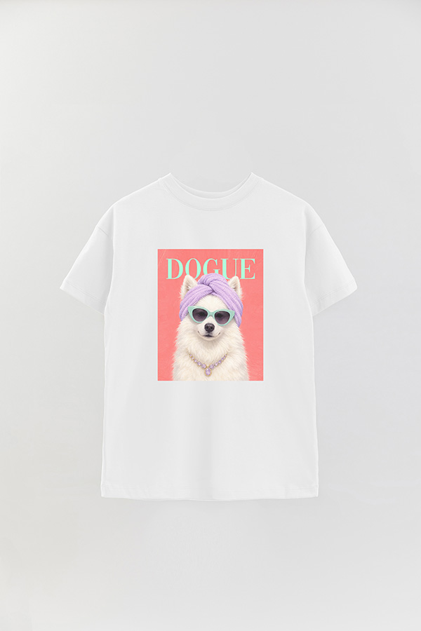 REMERA OVER ESTAMPADA DOGUE SPA DAY SAMOYED