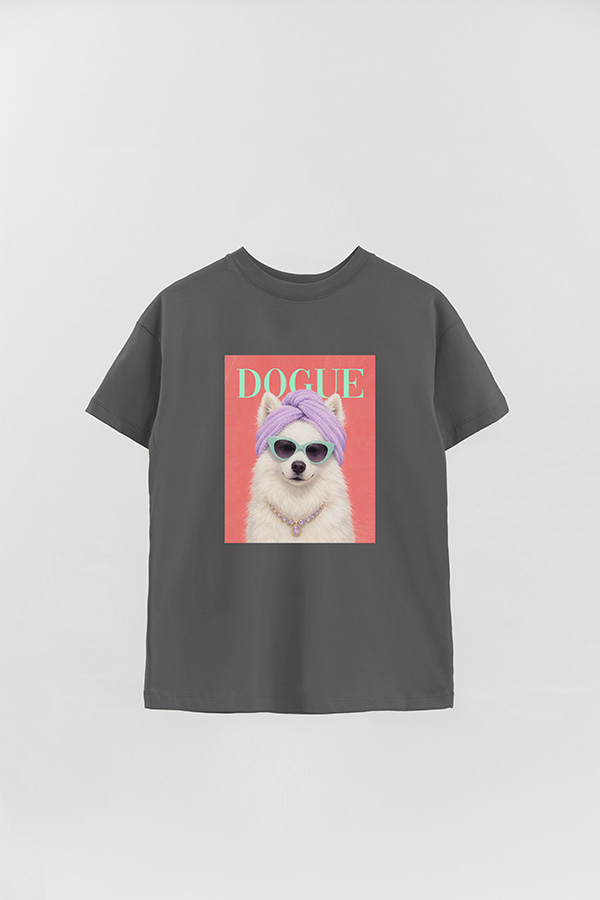 REMERA OVER ESTAMPADA DOGUE SPA DAY SAMOYED
