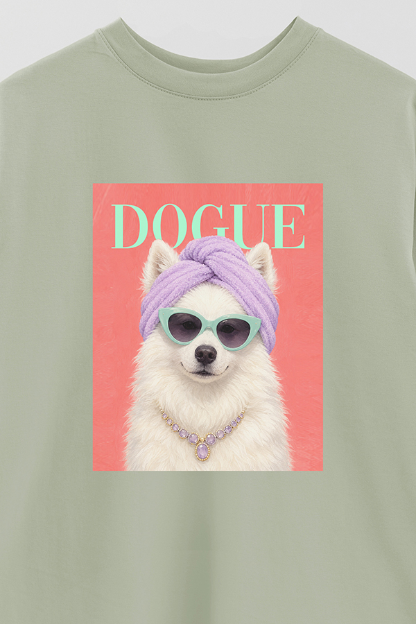 REMERA OVER ESTAMPADA DOGUE SPA DAY SAMOYED
