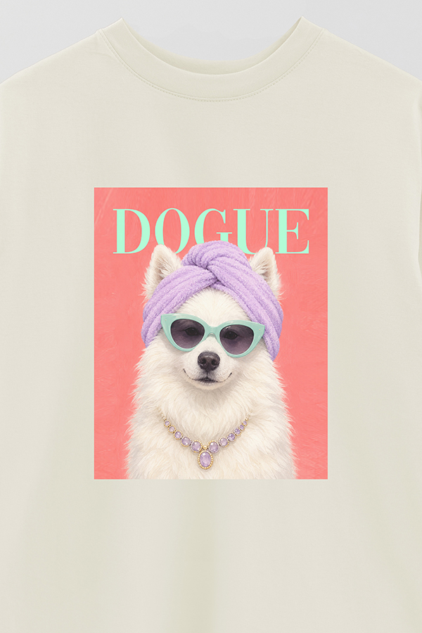 REMERA OVER ESTAMPADA DOGUE SPA DAY SAMOYED
