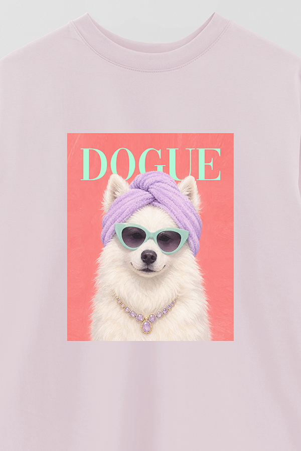 REMERA OVER ESTAMPADA DOGUE SPA DAY SAMOYED
