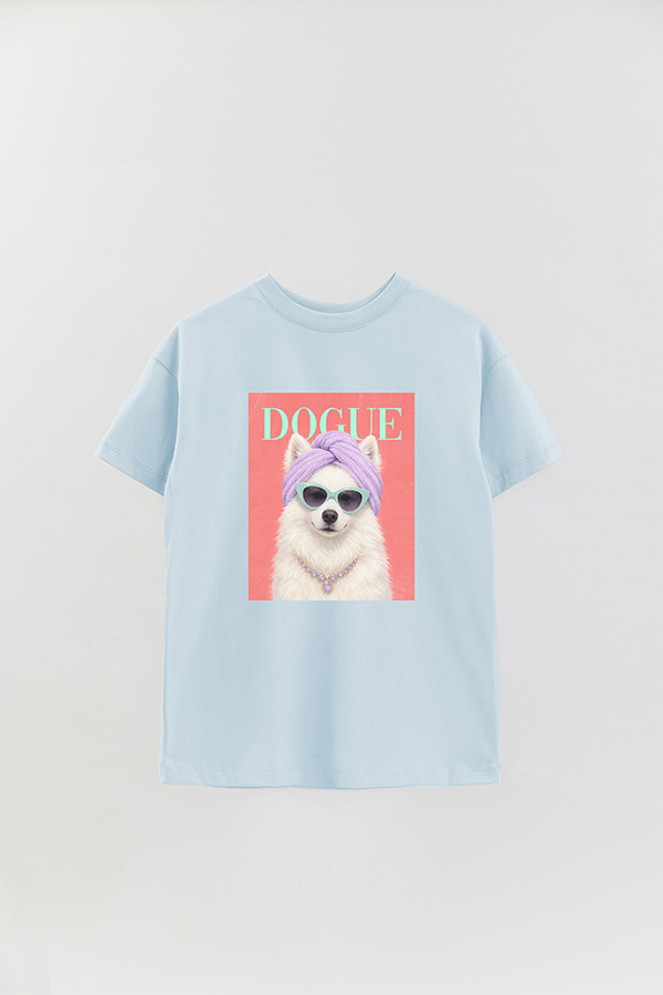 REMERA OVER ESTAMPADA DOGUE SPA DAY SAMOYED