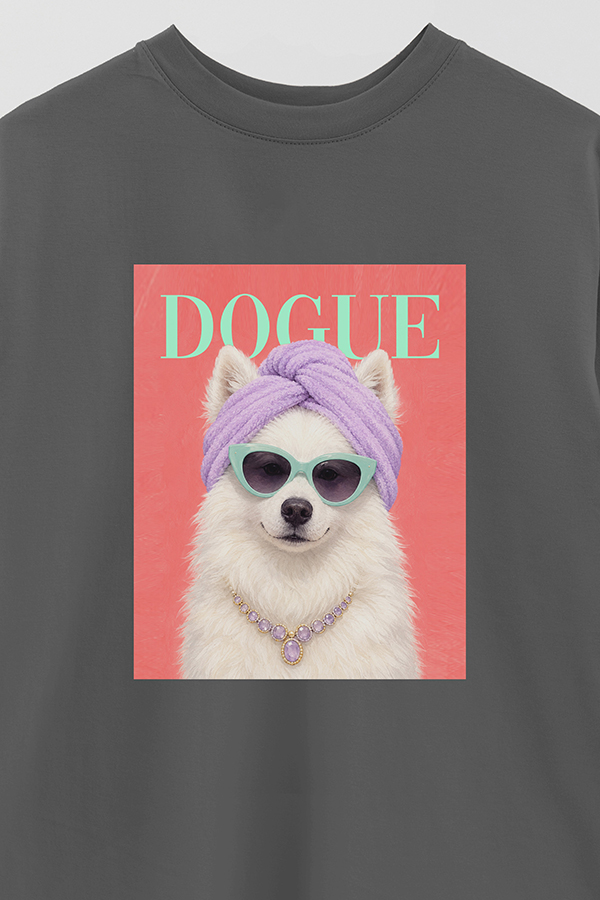 REMERA OVER ESTAMPADA DOGUE SPA DAY SAMOYED