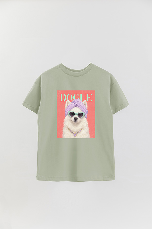 REMERA OVER ESTAMPADA DOGUE SPA DAY SAMOYED