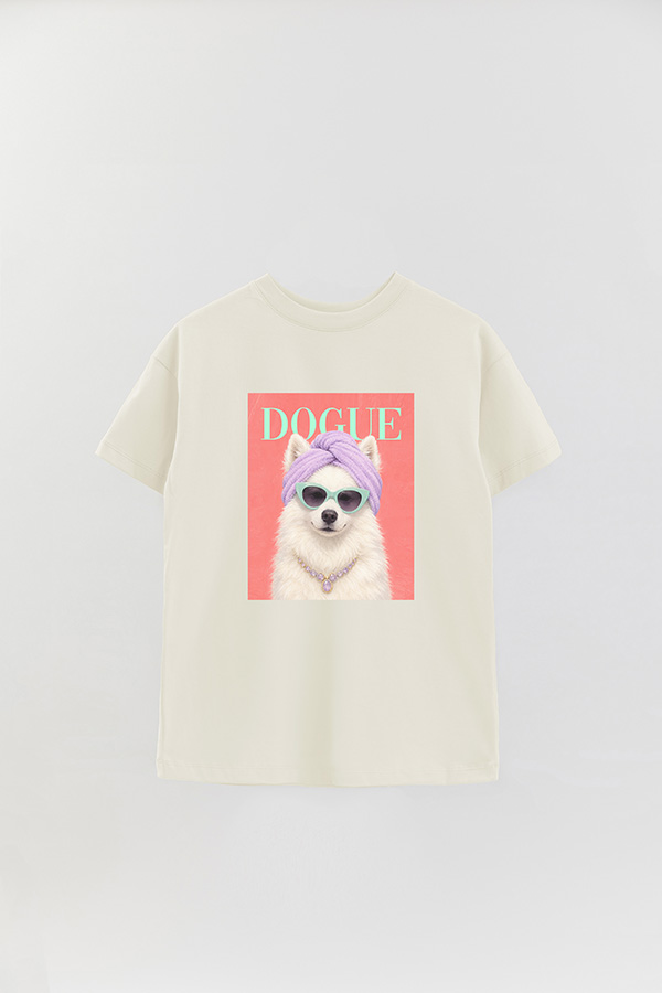 REMERA OVER ESTAMPADA DOGUE SPA DAY SAMOYED