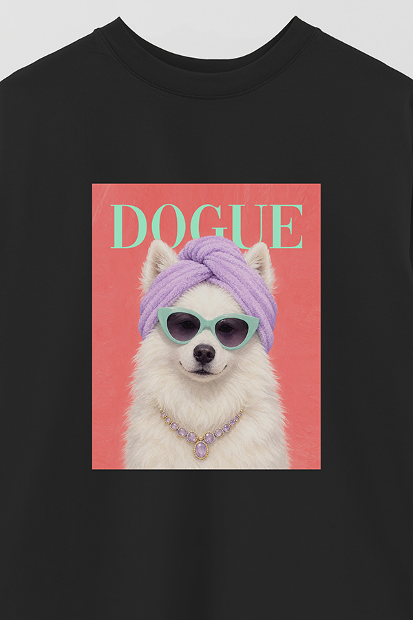 REMERA OVER ESTAMPADA DOGUE SPA DAY SAMOYED