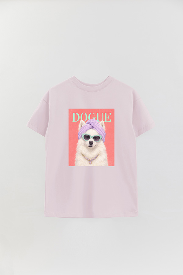 REMERA OVER ESTAMPADA DOGUE SPA DAY SAMOYED